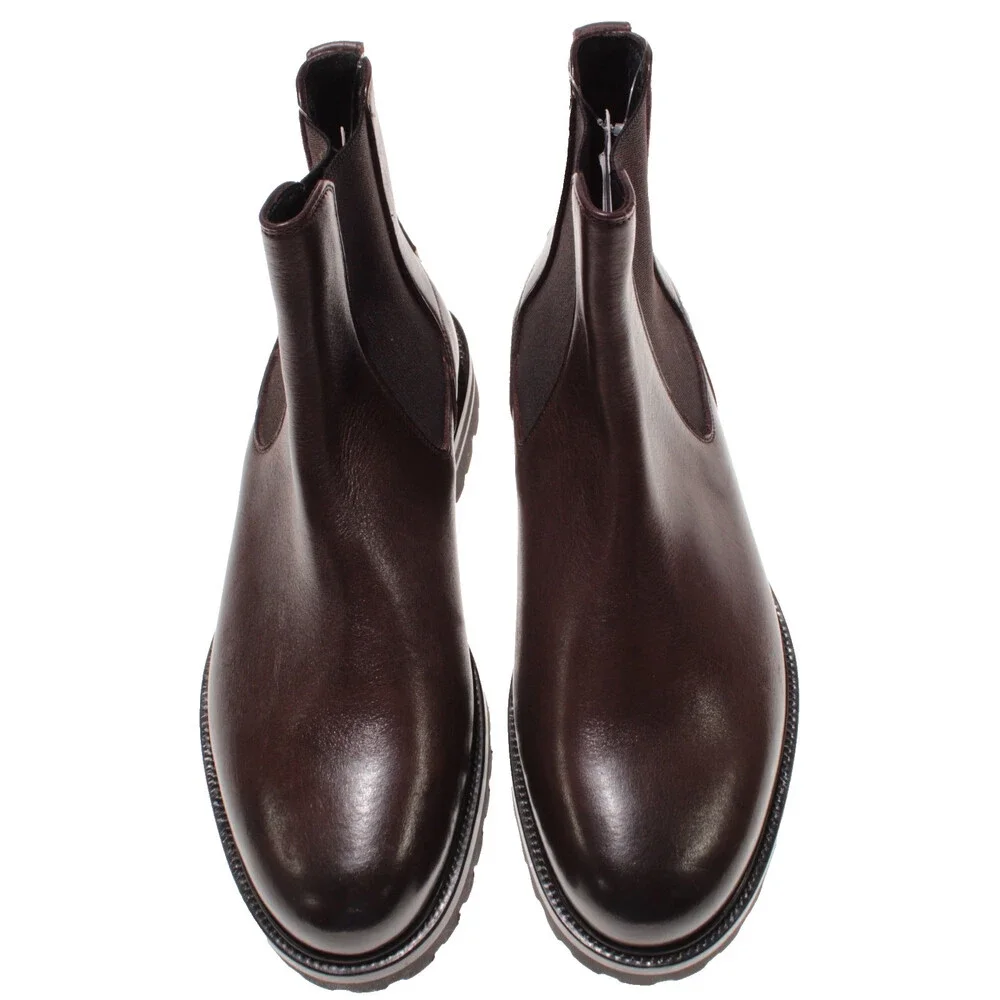 Di Bianco NWD Pull On Chelsea Boots Size 9 US in Brown Leather Made in Italy